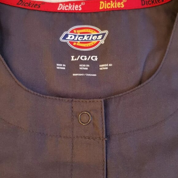 Dickies Snap Front Warm-Up Scrub top Jacket 86306 PTWZ Pewter EDS Missy Fit - Picture 3 of 8